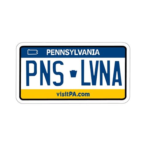 Pennsylvania License Plate Vinyl Decal Pennsylvania Sticker Etsy