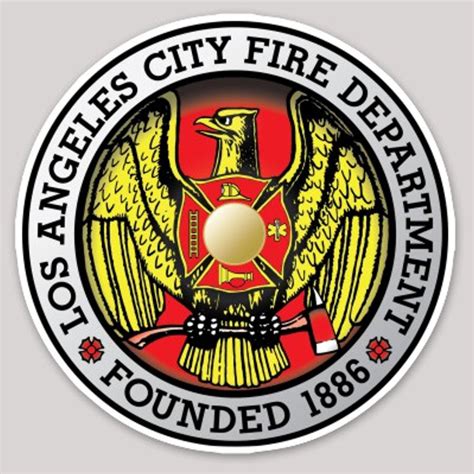 Los Angeles Fire Department City Vinyl Sticker At Sticker Shoppe