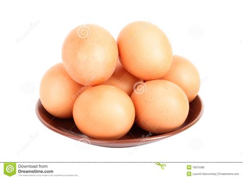 Group Of Brown Hen S Eggs In The Plate Stock Image Image Of Oval