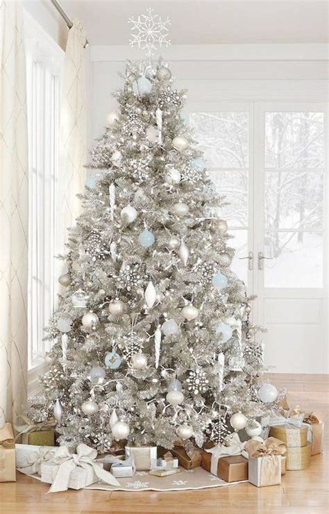White christmas tree decoration ideas with bubble ornaments. 53 Exciting Silver And White Christmas Tree Decor Ideas ...
