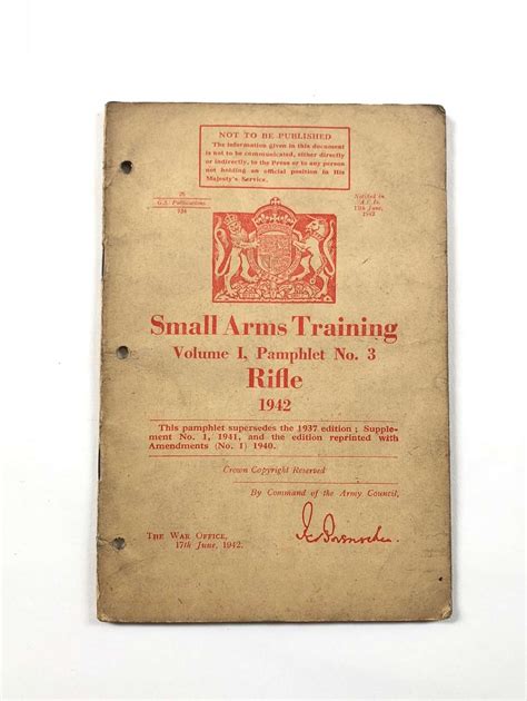 Ww2 Military Training Pamphlet No 1 Rifle 1942