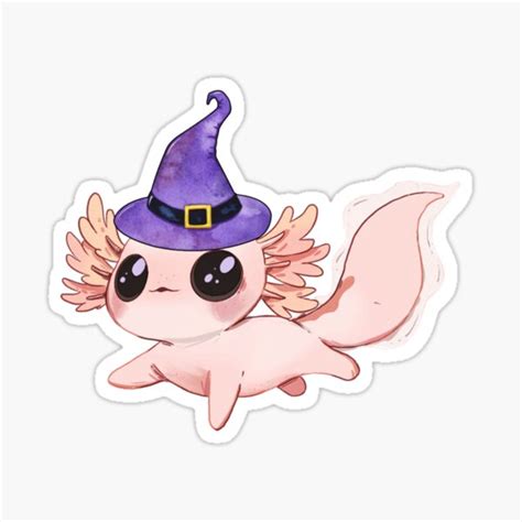 Halloween Axolotl Witch Cute Exotic Pet Animal Sticker For Sale By