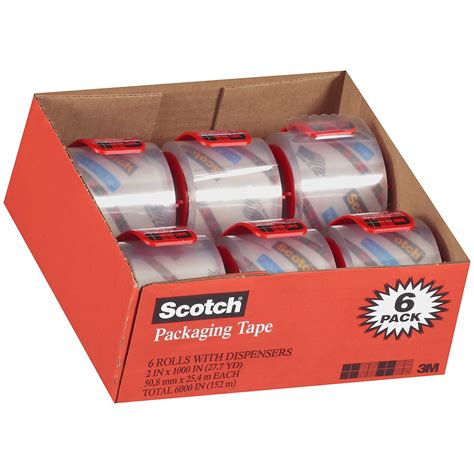 Scotch Heavy Duty Shipping Packaging Tape 188 Inches X 800 Inches 6