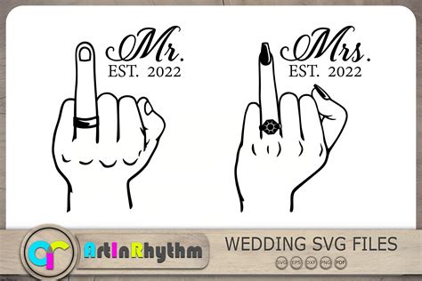 Mr And Mrs Middle Finger Svg Wedding Fingers Svg Ph