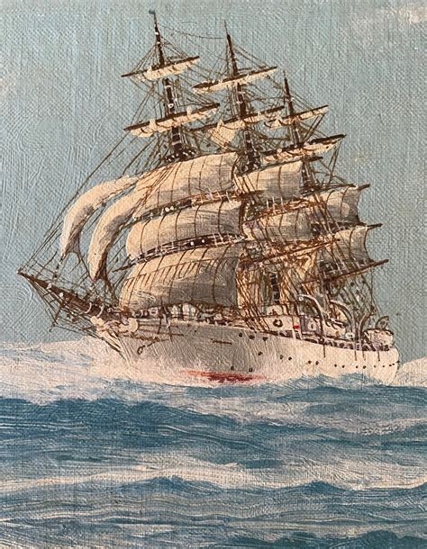 Original Clipper Ship Oil Painting Signed By Artist J Arnold Etsy