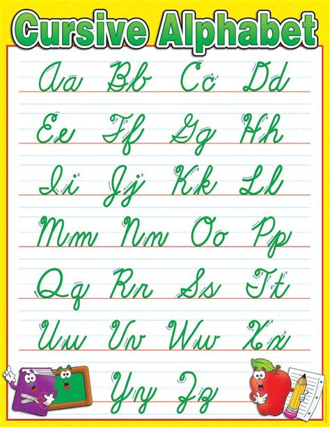 Printable Cursive Alphabet Chart Printable World Holiday