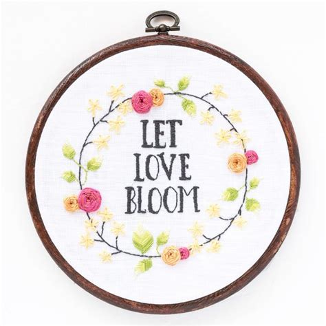 I love hand embroidery so much, that i've designed several free embroidery patterns for you to download. Let Love Bloom Hand Embroidery Pattern - Peacock & Fig