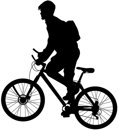 Man Riding Bicycle Silhouette