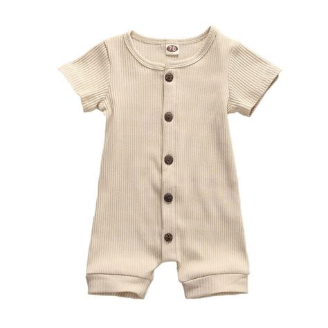 Newborn Infant Baby Girl Boy Clothes Solid Romper Jumpsuit Bodysuit