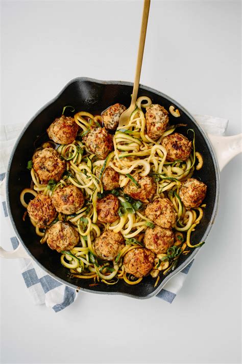 These vegetables are very popular in the kitchen due to their versatility. Thai Chicken Meatballs with Zucchini Noodles — Inspiralized
