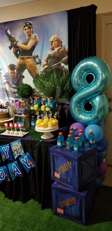 Strap on your helmet and prepare to get the dirt on bike shaped cookies, coordinating treats and decorations! Fortnite Birthday party ideas | Birthday party decorations ...