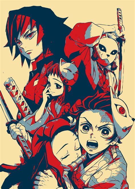Kimetsu No Yaiba Poster By Nikita Wolf Displate Slayer Anime