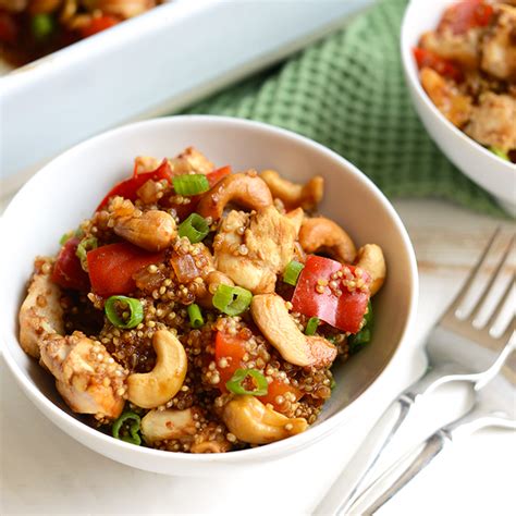 Do you roast a chicken covered or uncovered? Make this Cashew Chicken Quinoa Bake for a high-protein ...