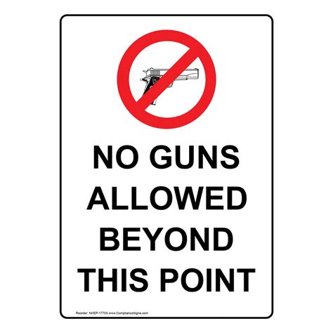 Vertical Sign Weapons Restricted No Guns Allowed Beyond This Point