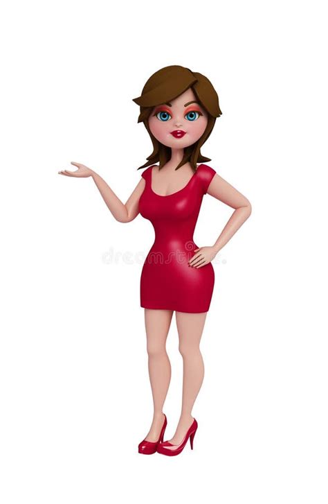 3d girl with holding pose stock illustration illustration of placard 89765007