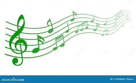 Green Music Notes Background Musical Notes Vector Stock Vector