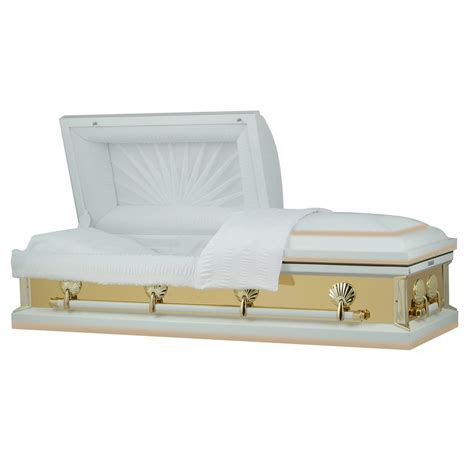 Titan Casket Reflections Series Funeral Casket In White And Gold