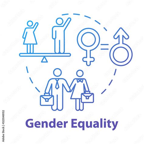 Gender Equality Blue Concept Icon Sex Discrimination Womens Empowerment Human Rights