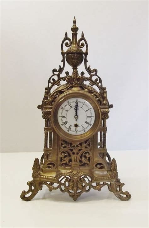 Vintage Brass Ornate Rococo Style Mantel Clock Etsy Rococo Style