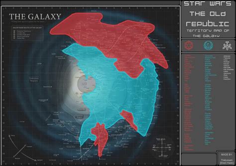 This Map Shows The Territory Of The Sith Empire And The Galactic Republic During The Time Of