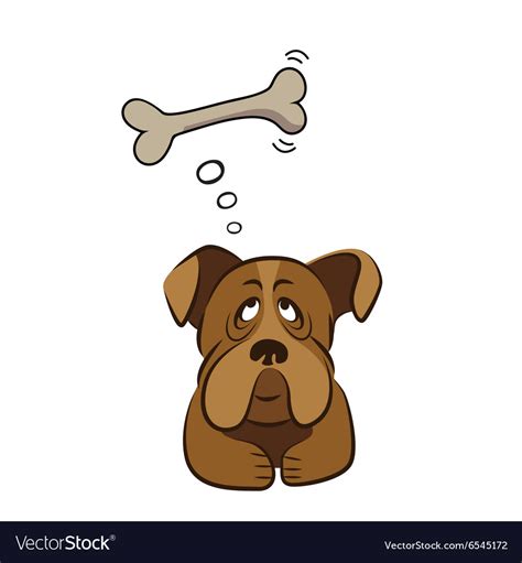 Cute Dog Thinking About Bone Royalty Free Vector Image