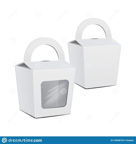 Download Cardboard Cake White Box Set. For Fast Food, Gift. Vector ...