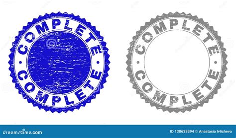 Grunge Complete Scratched Stamps Stock Vector Illustration Of Text