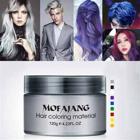 Temporary purple hair wax,yhmwax fashion colorful hair wax pomades disposable natural hair strong style gel cream hair dye,instant hairstyle mud cream for party, cosplay, masquerade etc. 120g Unisex Temporary Hair Dye Wax Long Lasting Coloring ...