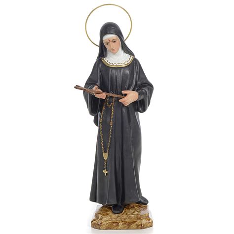 Dopo l'assassinio del marito e la morte dei due figli. Santa Rita da Cascia 30 cm pasta di legno dec. fine ...