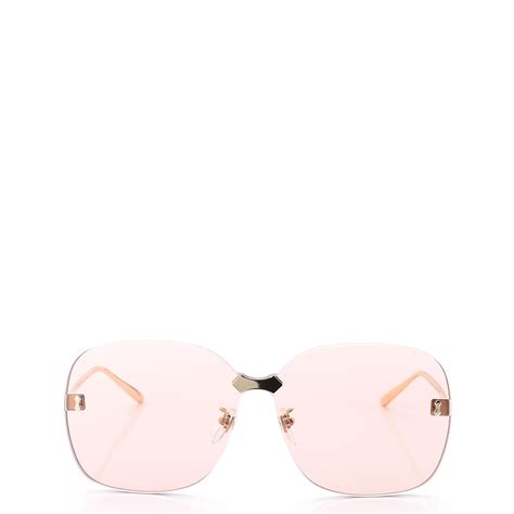 Gucci Rimless Sunglasses Gg0355s Gold Flash Pink 263838