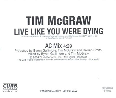 Tim Mcgraw Live Like You Were Dying Releases Discogs