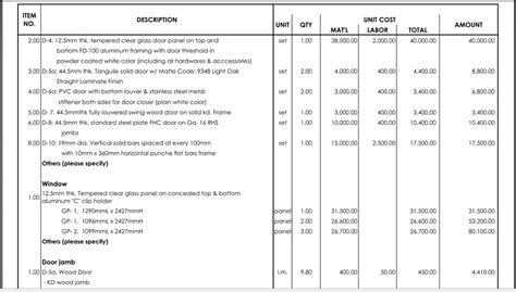 Bill Of Quantities Template Excel Bill Of Quantities Template Images