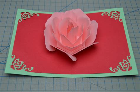 How to make a pop up card diy step by step (written instructions) begin by cutting you a4 card length ways in half and fold. Valentine's day card: Rose Pop-up Card Revisited ...