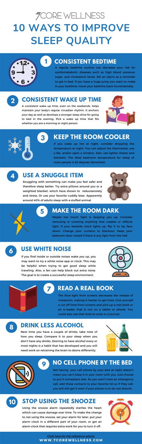 10 Proven Ways To Improve Sleep Quality Infographic 7core Wellness