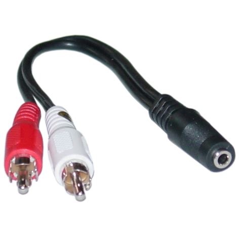 6 Inch 35mm Stereo To 2 Rca Adapter Cable