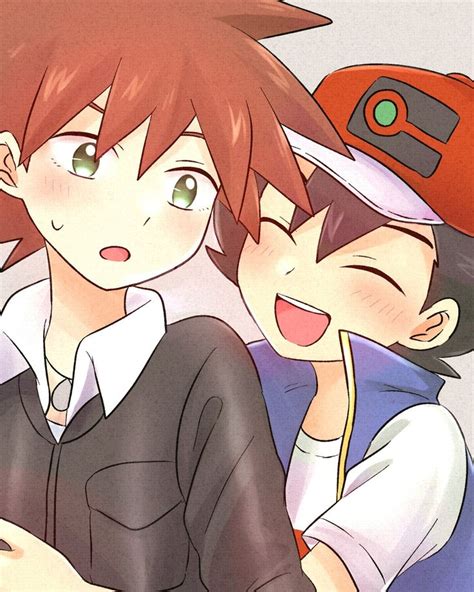 Gary And Ash Satoshi And Shigeru Ash Pokemon Pokemon Anime