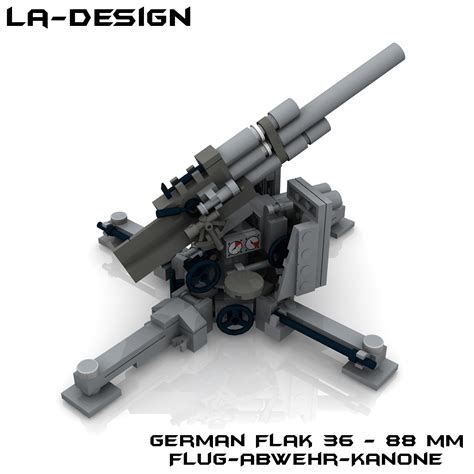 Lego Flak 36 Pak 88 Mm Ww2 Gun 6 The Flak 36 Flugabwehrka Flickr