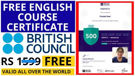English Test Certificate From British Council Free Certificate