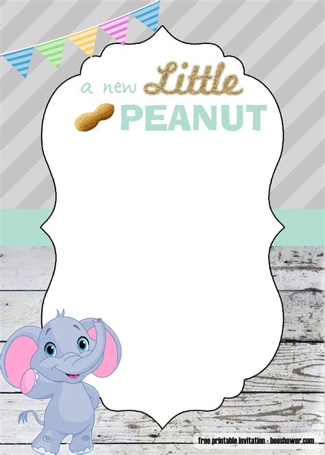 Cute chuva de amor baby shower invitation. FREE Printable Little Peanut Elephant Invitation Templates | Elephant baby shower invitations ...