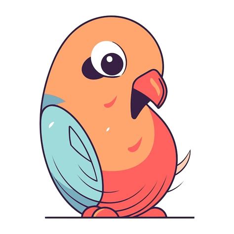Premium Vector Cute Cartoon Parrot Vector Illustration In A Flat Style