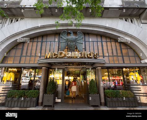 Exterior View Of A Mcdonalds Located On An Ancient Cafe In Porto Stock