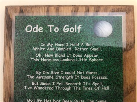 Golf Poem Funny Ode To Golf Written On Real Golf Green Etsy