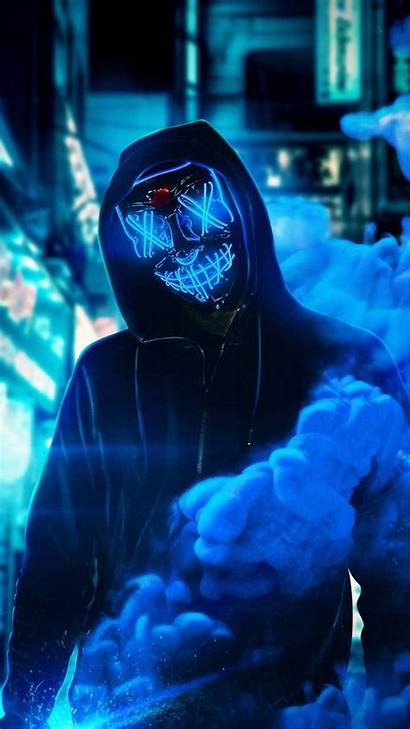 Neon Mask Hacker Wallpapers Smoke Joker 4k