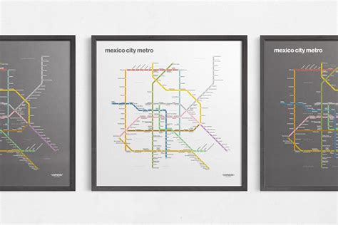 Mexico City Metro Map STC Rapid Transit Minimal Poster Etsy Canada