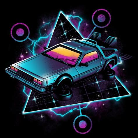 Capture the image of emmett doc brown, marty mcfly, or the super cool car to push the boundaries of skin art. Retro Wave Time Machine - NeatoShop | Retro futurism ...
