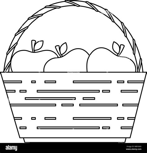 Basket With Fresh Apples Vector Illustration Design Stock Vector Image