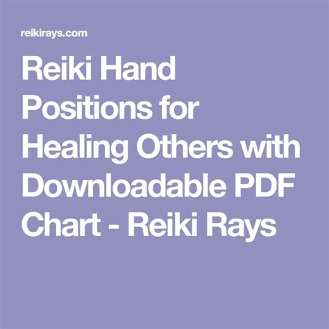 Reiki Hand Positions For Healing Others With Downloadable Pdf Chart