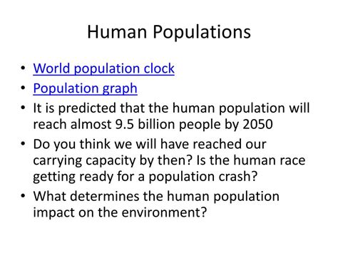 Ppt Human Population Population Dynamics And Environmental Impact