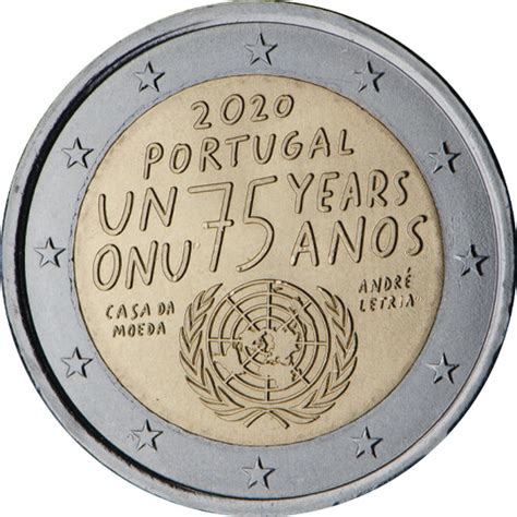 Portugal 2 Euro Coin 75 Years United Nations 2020 Coincard Euro