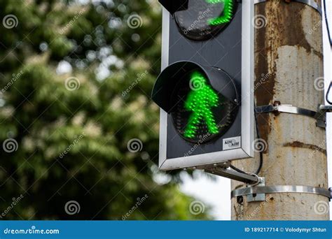 Green Trafic Light In The City In A Daylight Stock Photo Image Of